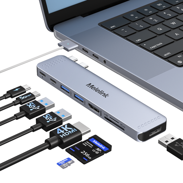 USB C Hub Adapter for MacBook Pro/Air M4 M3 M2 M1 2025-2018 13" 14" 15" 16", Mac Multiport Adapter, 8 in 2 MacBook Accessories Dongle with HDMI 4K, Thunderbolt 3, USB C&A Data Ports, SD TF Card Reader