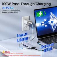 USB C Hub Multiport Adapter for MacBook Pro/Air, 8 in 1 USB-C Dock Mac Dongle HDMI Adapter(4K@60Hz HDMI,SD/TF Card Reader,100W PD, USB-C Data & 2*USB-A 3.0) Compatible for iPad Pro,iMac,Dell,HP,Lenovo