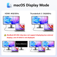 USB C Hub Adapter for MacBook Pro/Air M4 M3 M2 M1 2025-2018 13" 14" 15" 16", Mac Multiport Adapter, 8 in 2 MacBook Accessories Dongle with HDMI 4K, Thunderbolt 3, USB C&A Data Ports, SD TF Card Reader