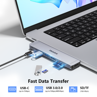 USB C Hub Adapter for MacBook Pro/Air M4 M3 M2 M1 2025-2018 13" 14" 15" 16", Mac Multiport Adapter, 8 in 2 MacBook Accessories Dongle with HDMI 4K, Thunderbolt 3, USB C&A Data Ports, SD TF Card Reader