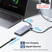 USB C Docking Station Dual Monitor, 14 in 1 Triple Display USB C Hub Multiport Adapter with 2 HDMI 4K,DisplayPort,PD Charging,Ethernet,6 USB C&A Ports,SD/TF, Laptop Docking Station for Dell/HP/Lenovo