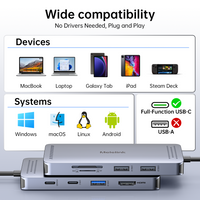 USB C Hub Ethernet, 9 in 1 USB C to Ethernet Multiport Adapter Dongle with HDMI 4K@30Hz, 100W PD Charging, Gigabit RJ45, SD/TF Card Reader, USB A&C 3.0, USB-C Dock for MacBook, Dell, Lenovo, HP